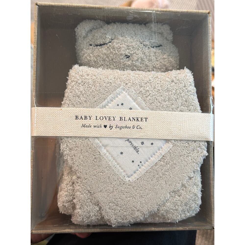 New Sugarboo & Co. "Everything is possible" Bear Baby Lovey Blanket
